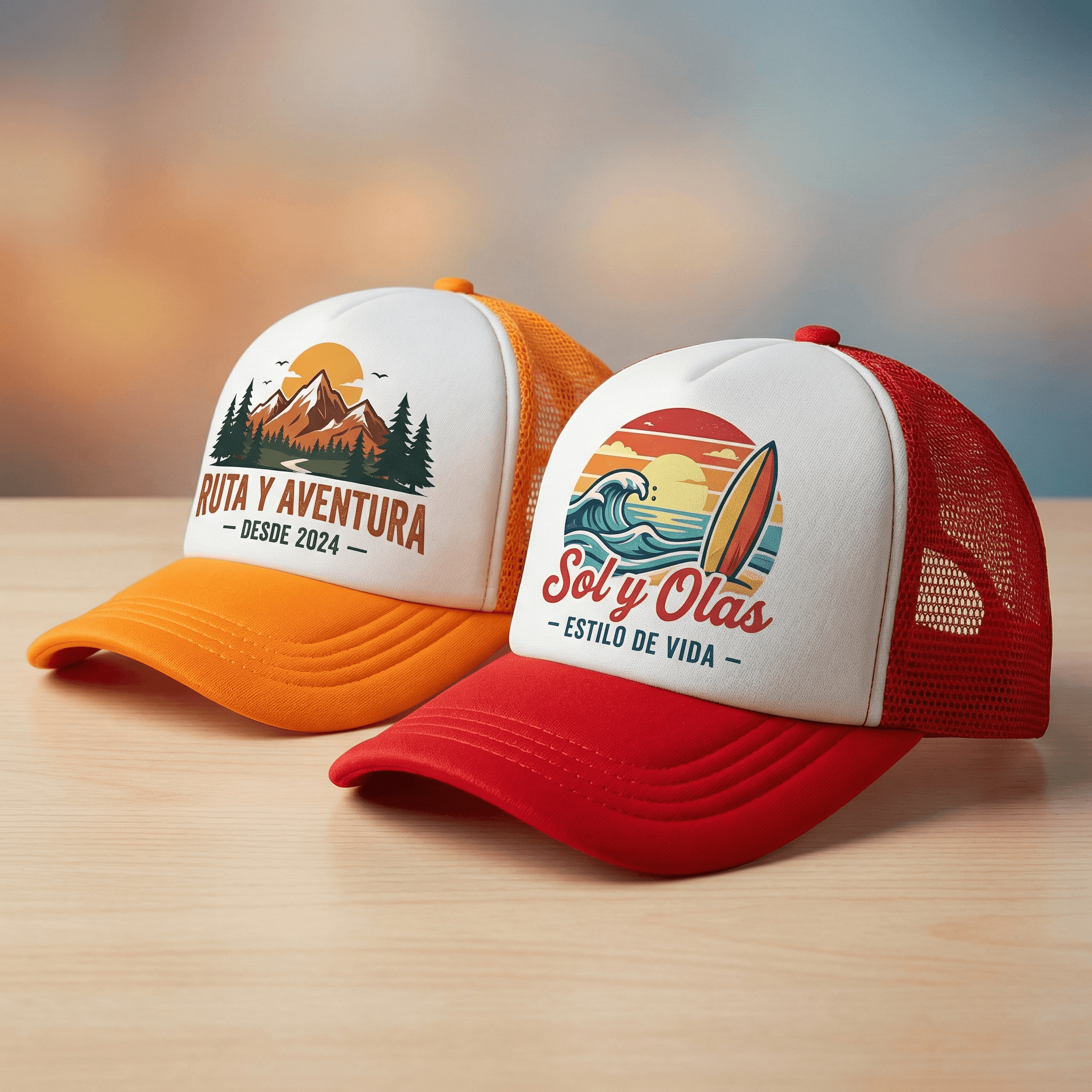 Gorras con Malla Bicolor