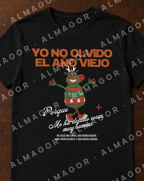 Camiseta navideña CN-01, negra