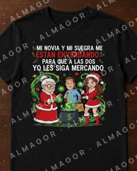 Camiseta navideña CN-03, negra
