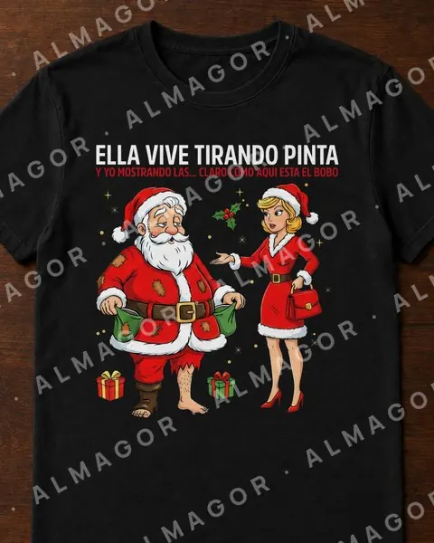 Camiseta navideña CN-04, negra