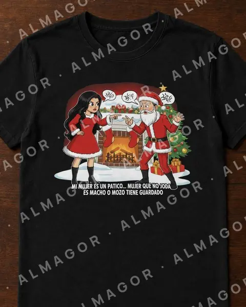 Camiseta navideña CN-06, negra