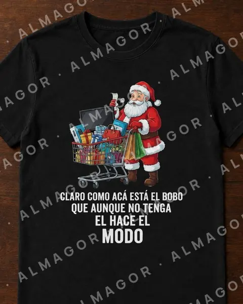Camiseta navideña CN-07, negra