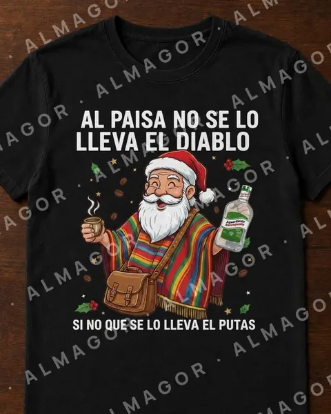 Camiseta navideña CN-09, negra