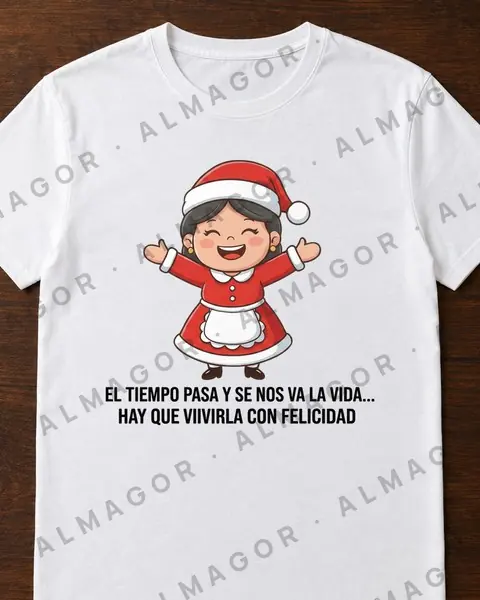 Camiseta navideña CN-12, blanca