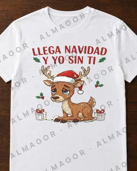 Camiseta navideña CN-18, blanca