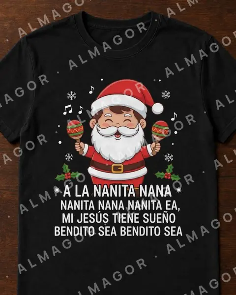 Camiseta navideña CN-33, negra