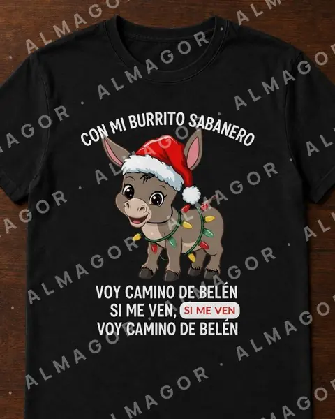 Camiseta navideña CN-36, negra