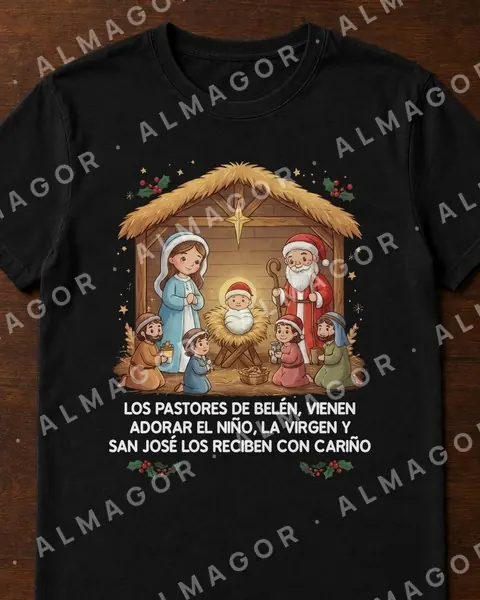 Camiseta navideña CN-37, negra