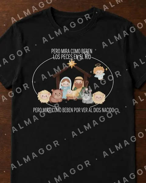 Camiseta navideña CN-38, negra