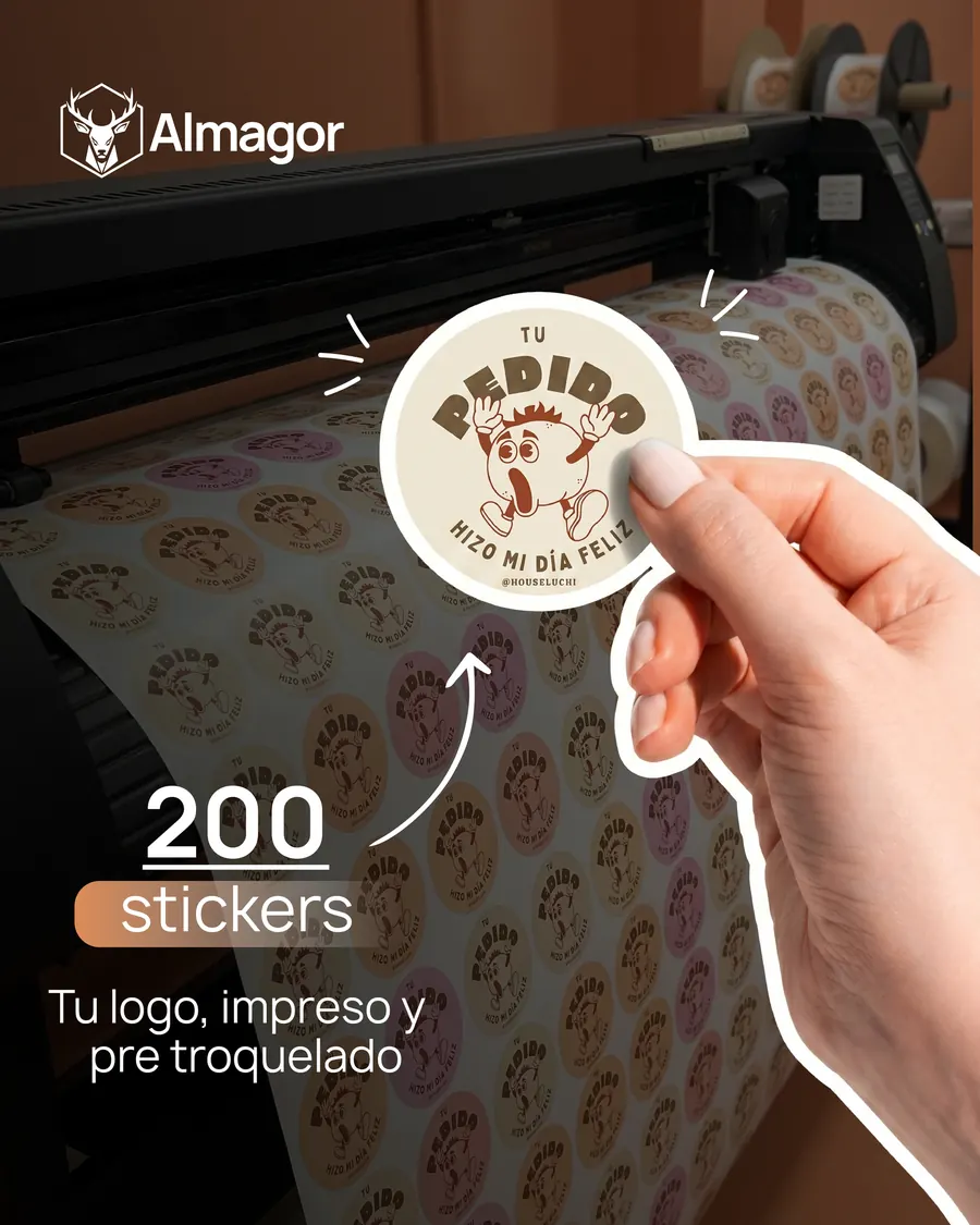 Pack de 200 stickers de 5 × 5 cm