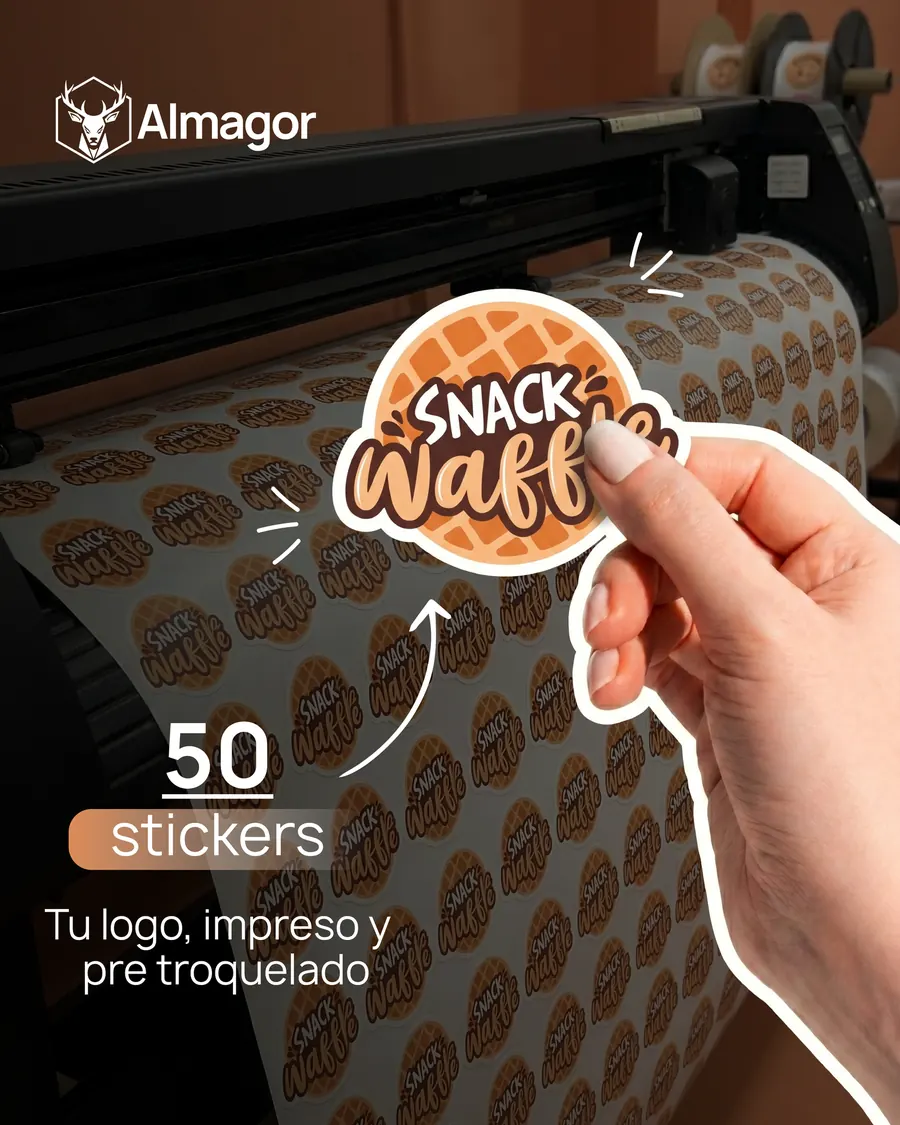 Pack de 50 stickers de 5 × 5 cm