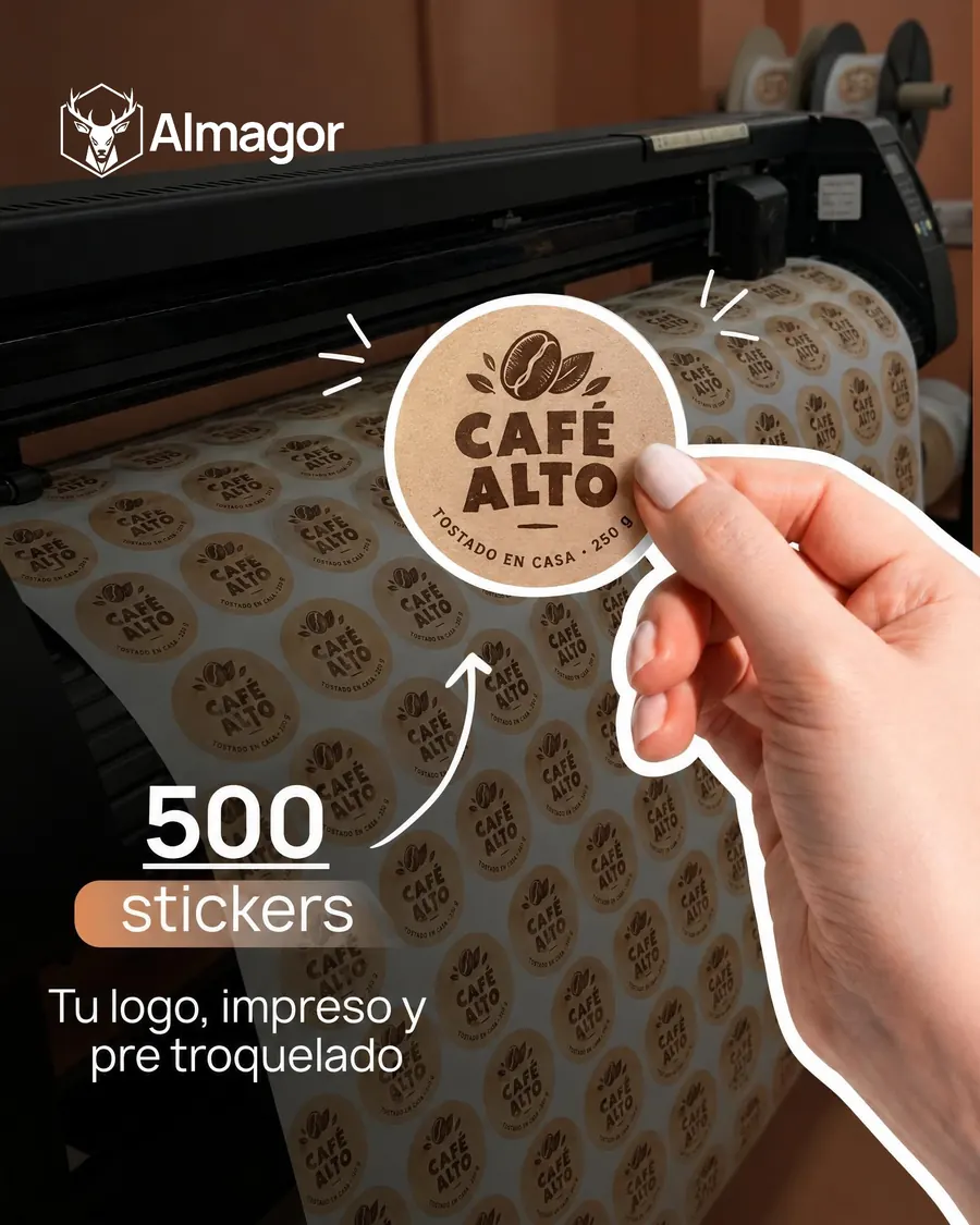 Pack de 500 stickers de 5 × 5 cm